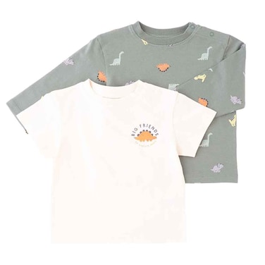 Tex Baby Organic Cotton T-Shirt Set Khaki, 36 Months