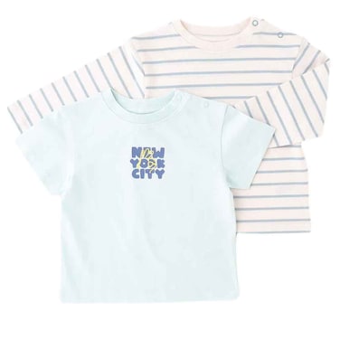 Tex Baby Organic Cotton T-Shirt Set Turquoise, 4 Years Old