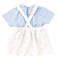 Tex Baby Soft Fabric Pinafore Dress Set Off White, 12 Months
