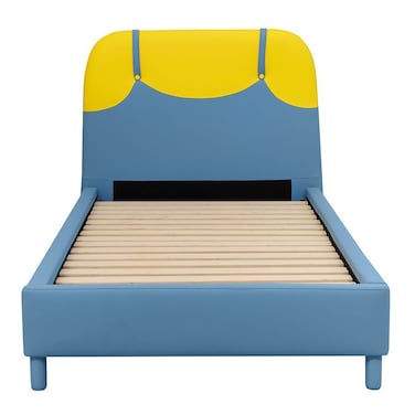 Bello 90x200 Upholstered Kids Bed-Blue &amp; Yellow