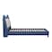 Knight 90x200 Faux Leather Upholstered Kids Bed-Blue &amp; Light Beige