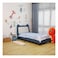 Knight 90x200 Faux Leather Upholstered Kids Bed-Blue &amp; Light Beige