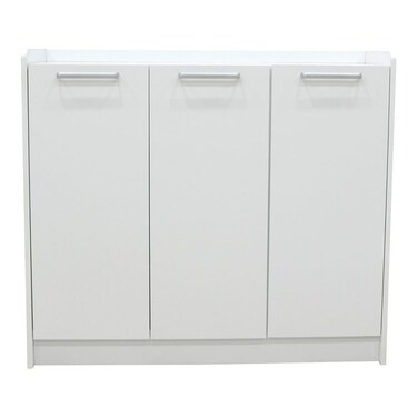 سوبريم رف أحذية بثلاثة أبواب يتسع لـ 24 زوجا من الأحذية - أبيض