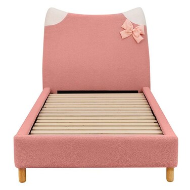 Kitty 90x200 Upholstered Kids Bed-Light Pink