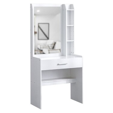 Supreme 1-Drawer Tall Dresser with Stool-White