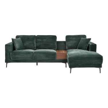 أورفي أريكة زاوية يمنى من القماش - أخضر