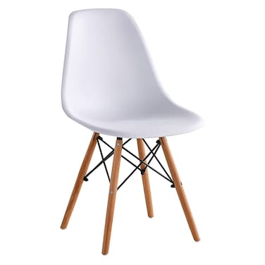 Stork Set of 2 Dining Chair-White/Beech