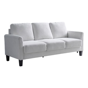 Gamorah 3-Seater Fabric Sofa-Cream