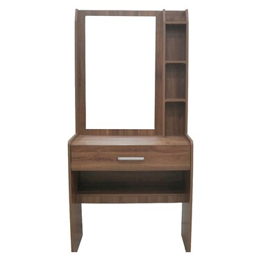 Supreme 1Drawer Tall Dressing Table With Stool-Light Walnut
