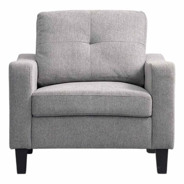 سوبريم كنبة قماشية لشخص واحد - رمادي