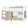 Kinder 90x190 Mid Sleeper Bed with Study Desk &amp; Storage-White &amp; Sonoma Oak