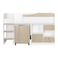 Kinder 90x190 Mid Sleeper Bed with Study Desk &amp; Storage-White &amp; Sonoma Oak