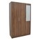 Supreme 3Door Wardrobe With Mirror-Light Walnut