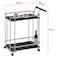 Huskar Tempered Glass Serving Trolley With Bottle Holders -Chrome/Black