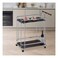 Huskar Tempered Glass Serving Trolley With Bottle Holders -Chrome/Black