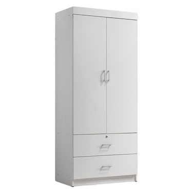 سانتي خزانة ملابس  ببابين ودرجين - أبيض