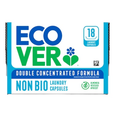 Ecover Non Bio Laundry Capsules, Almond and Rescued Apricot, 18 PCS