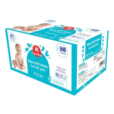 Carrefour Aqua Soft Wipes, 60 Sheets Pack of 9