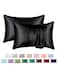 Satin Pillowcase for Hair and Skin Care, Set of 2 Queen Size (51cm x 76cm), Soft Smooth Breathable Silk Pillow Covers, Luxurious Envelop Design