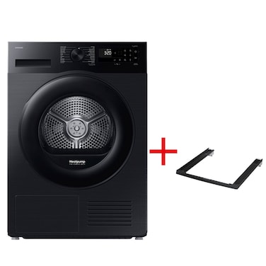 Samsung Front Load Dryer DV90CGC2A0ABGU, 9 kg, Hygiene Care, Stainless Steel, Black