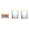 Pasabahce Timeless, 2 Pcs Glass and 1 Bowl Set, Golden Touch
