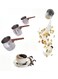 Pcs Stainless Steel Arabic Coffee Maker Sauce Pot Chocolate Milk Warmer Butter Mini Warmer Pot with Stove Spout (200ml, 400ml, 600ml, Silver) (Steel with Brown Handle)