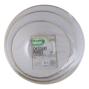 فالكون أطباق تحلية بلون بني لؤلؤي، 15 قطعة