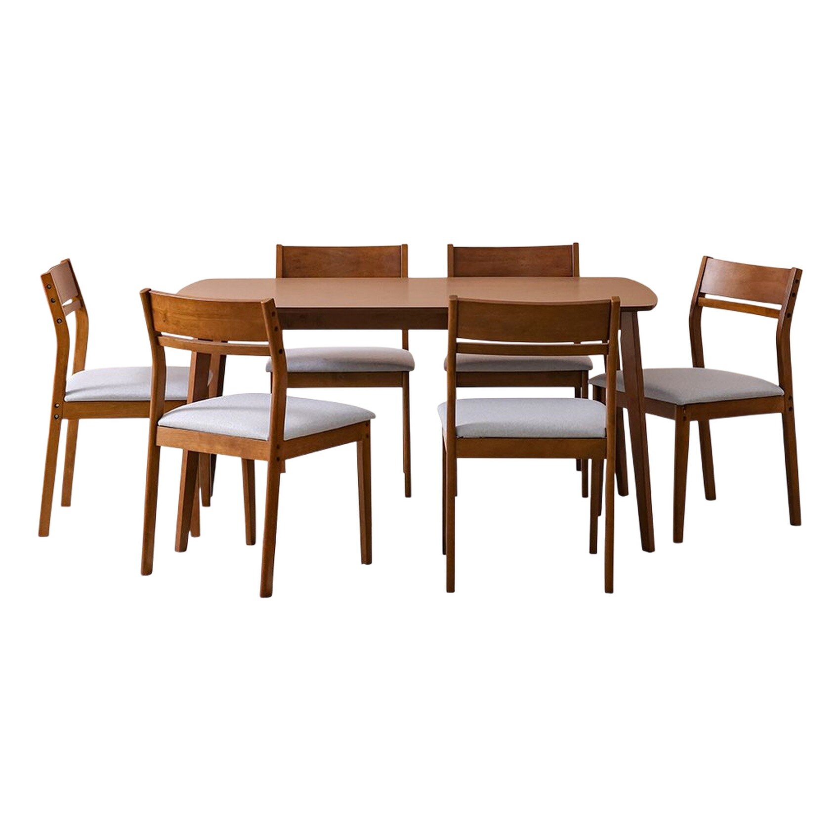 Buy Mervil 1+6-Seater Dining Set - Style Oak/Grey Online | Carrefour UAE