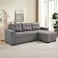 Ramiro Reversible Corner Fabric Sofa Bed-Warm Grey