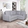 روسو أريكة قابلة للتحويل إلى سرير زاوية من القماش بثلاثة مقاعد - رمادي فاتح