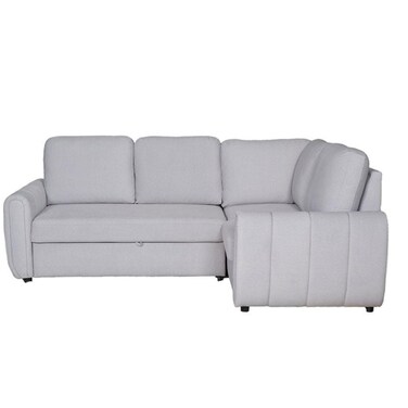 روسو أريكة قابلة للتحويل إلى سرير زاوية من القماش بثلاثة مقاعد - رمادي فاتح