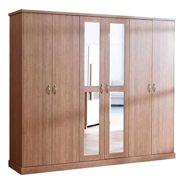 زيركو خزانة ملابس  بستة أبواب - خشب البلوط البني