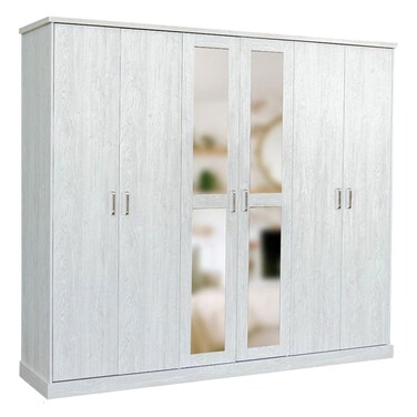 زيركو خزانة ملابس  بستة أبواب - خشب البلوط الأبيض