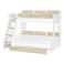 كيندر سرير بطابقين للأطفال بمقاسين 90/120×200 مع أدراج للتخزين - أبيض وخشب بلوط سونوما