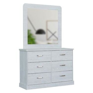 زيركو خزانة أدراج 6 أدراج مع مرآة - بلوط أبيض