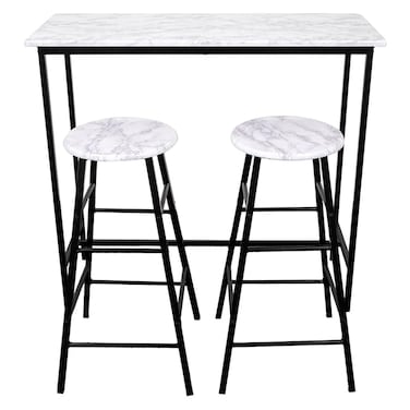 بالوز طقم طاولة مرتفعة  1+2 - أبيض/أسود