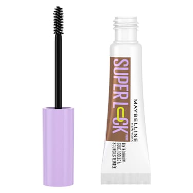 Maybelline New York Super Lock Brow Glue Clear and Tinted Eyebrow Gel, Medium Brown