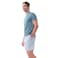 Tex Men Pocket Crew Neck T-Shirt and Plaid Pajama Shorts Set,  Khaki, Large