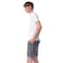 Tex Men Pocket Crew Neck T-Shirt and Plaid Pajama Shorts Set,  Anthracite, XXL