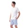 Tex Men Pocket Crew Neck T-Shirt and Striped Pajama Shorts Set, Sky, Large