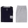 Tex Men Short Sleeve Shorts Set, Navy, L, I274909