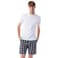 Tex Men Pocket Crew Neck T-Shirt and Plaid Pajama Shorts Set,  Anthracite, Large