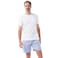 Tex Men Pocket Crew Neck T-Shirt and Striped Pajama Shorts Set, Sky, XXL