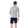 Tex Men Short Sleeve Shorts Set, Grey, M, I274932