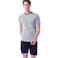 Tex Men Short Sleeve Shorts Set, Grey, M, I274932