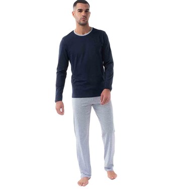 Tex Men Long Sleeve Pajama Set,  Navy, XXL