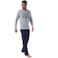 Tex Men Printed Long Sleeve Pajama Set,  Grey, XL