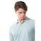 Tex Men Bio Solid Short Sleeve Polo T-Shirt,  Aqua, Medium