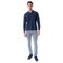 Tex Men Long Sleeve Polo T-Shirt,  Indigo, XL