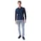 Tex Men Long Sleeve Polo T-Shirt,  Indigo, Large